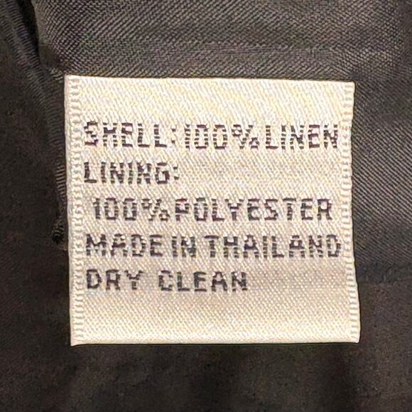 Vintage Talbots Black Linen Dress Lined Fit Flare Sleeveless V Neck Women's 10 - Picture 6 of 6